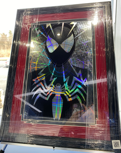 Spiderman Holo Print Black Symbiote suit 1/30 signed by McLain Mcguire
