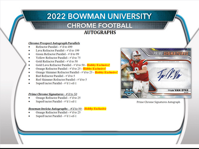 2022 Bowman Chrome University Football Hobby Box