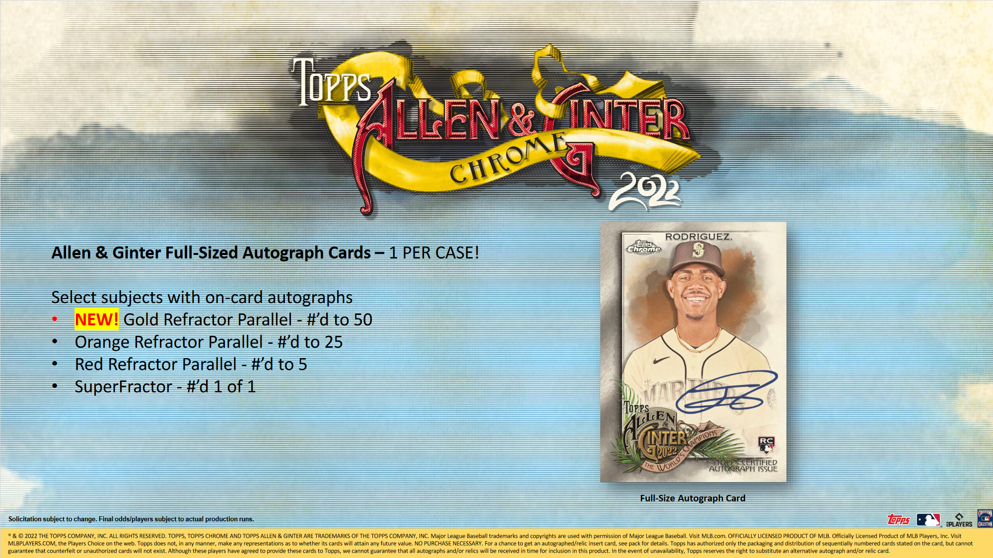 2022 Topps Allen & Ginter Chrome Baseball Hobby Box