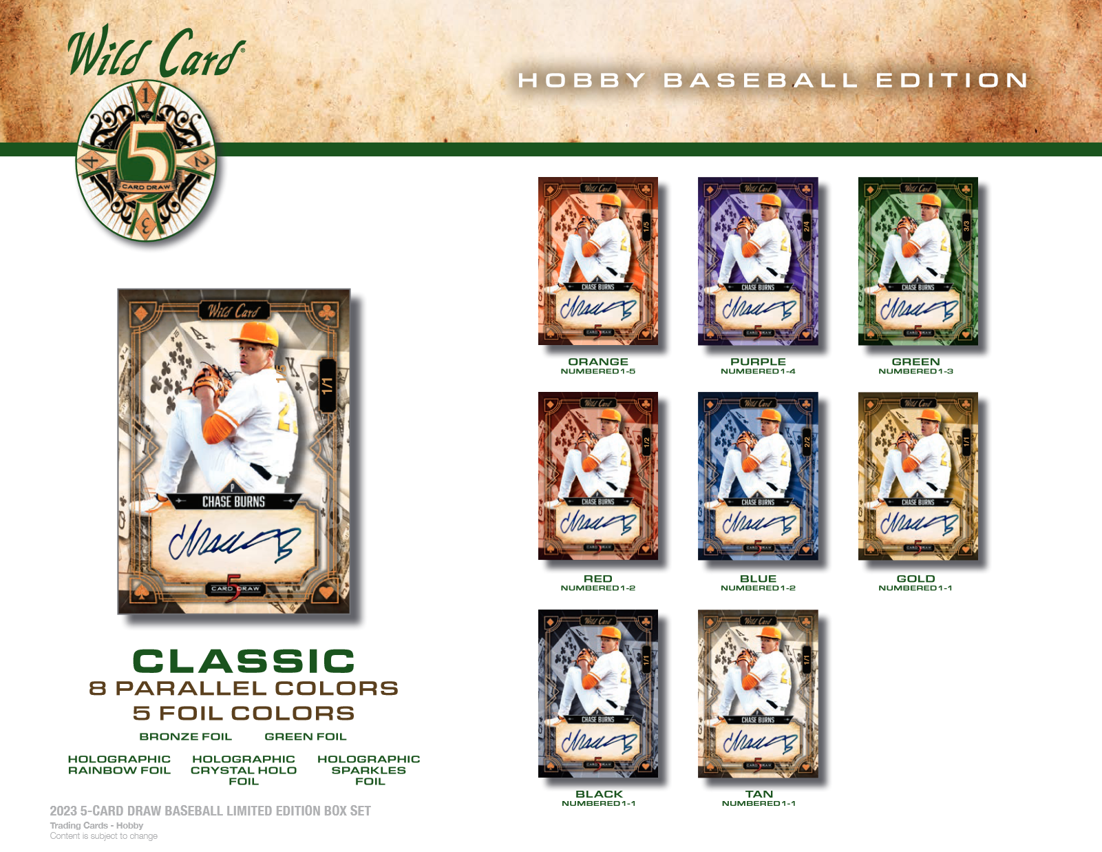 2023 Wild Card Five Card Draw Baseball Hobby Box