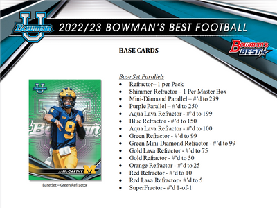 2023 Bowman's Best University Football Hobby 8 Box Case