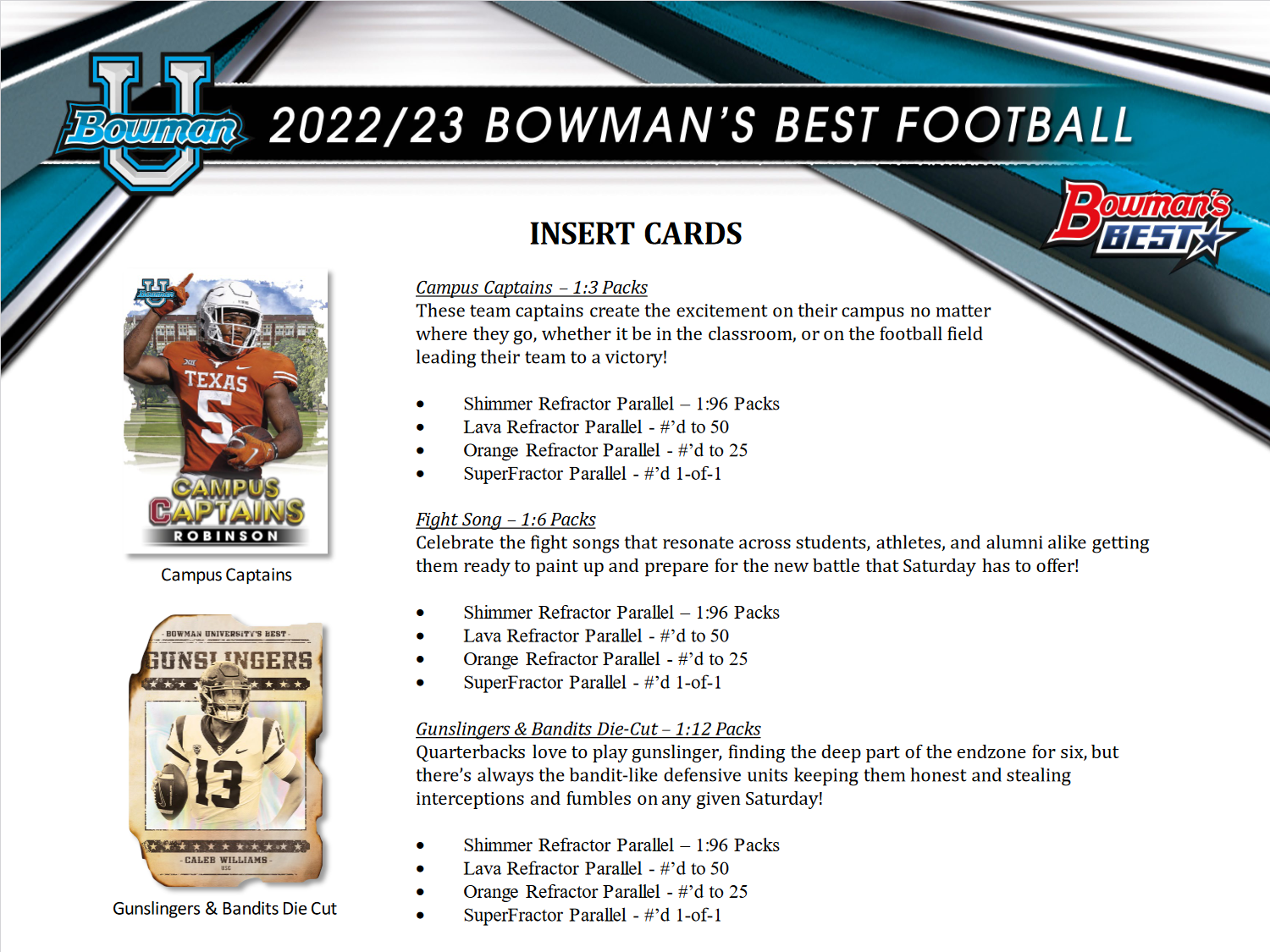 2022 Bowman's Best University Football Hobby Box