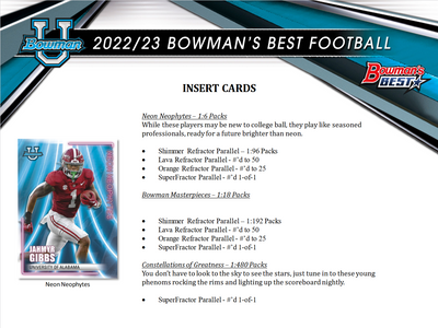 2022 Bowman's Best University Football Hobby 8 Box Case