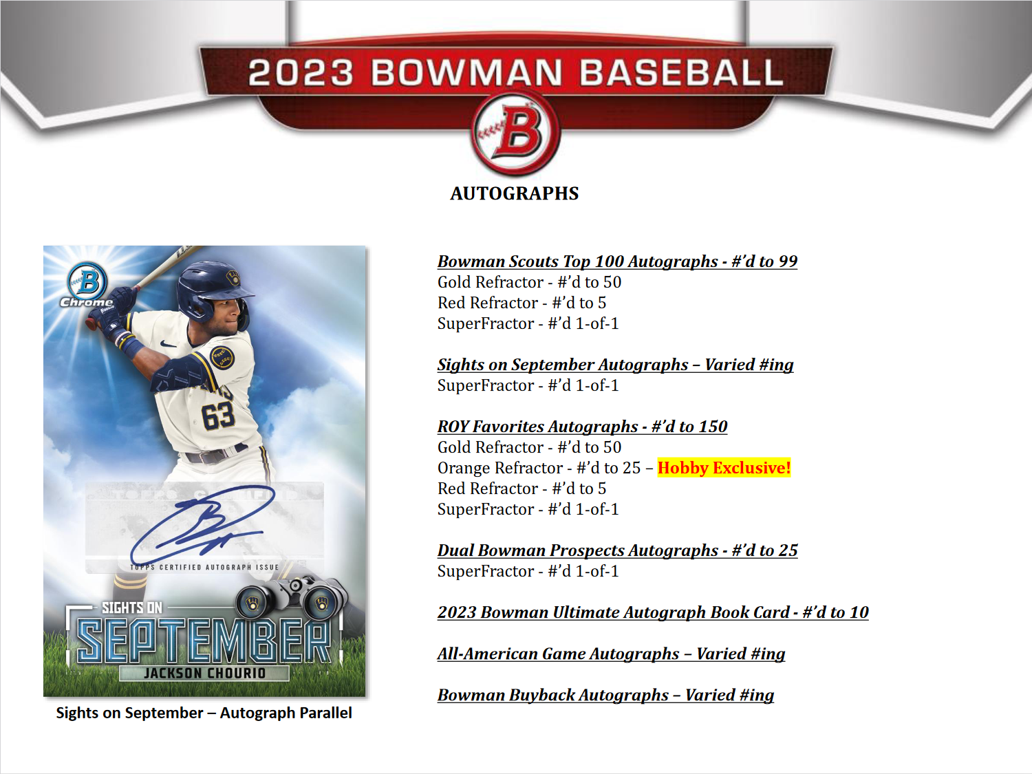 2023 Bowman Baseball Hobby Box