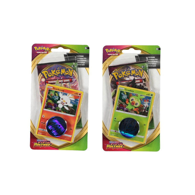 Vivid Voltage Checklane Blister Pack w/Coin Grookey or Scorbunny