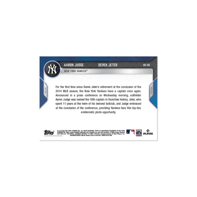 2022 MLB TOPPS NOW Card #OS55 Aaron Judge/Derek Jeter Two Captains