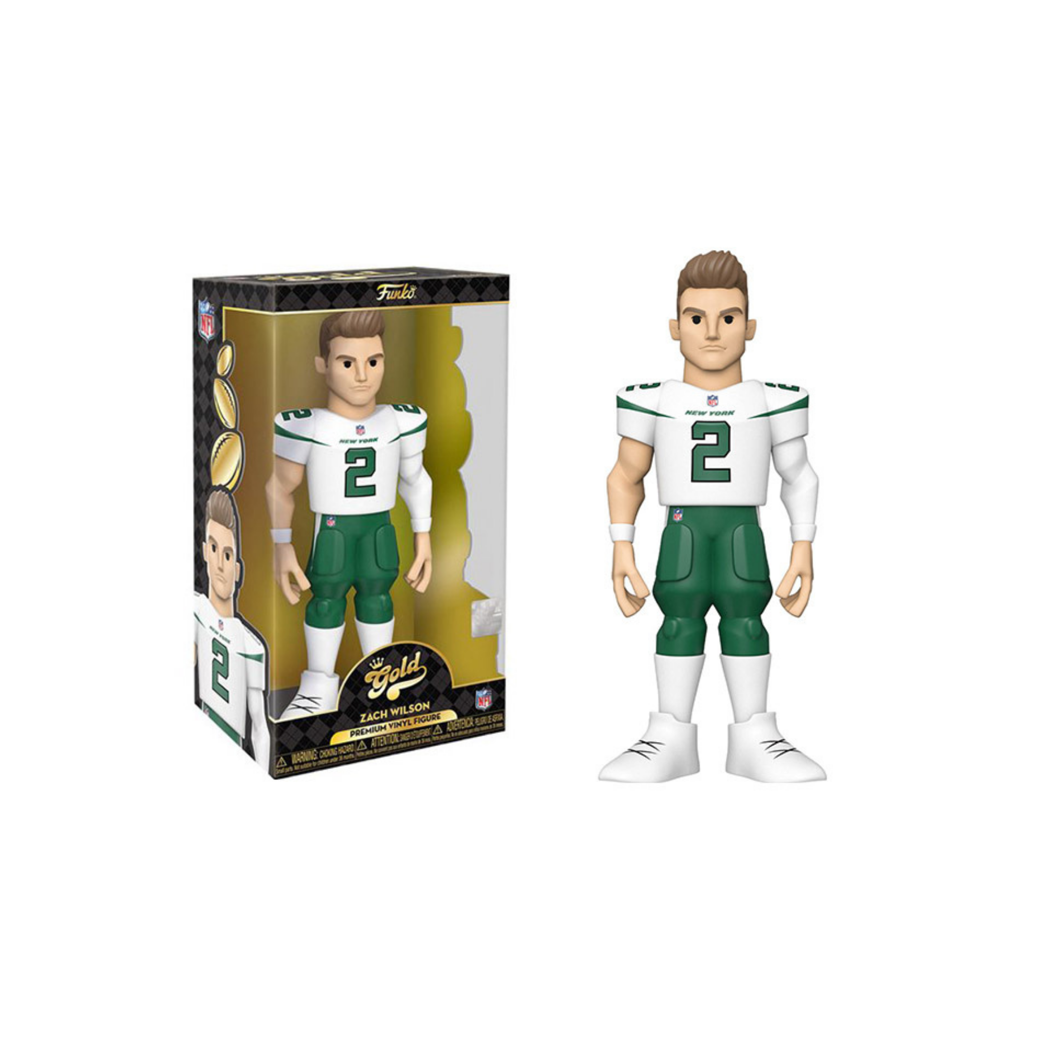 NFL Gold Zach Wilson Jets 12" Funko