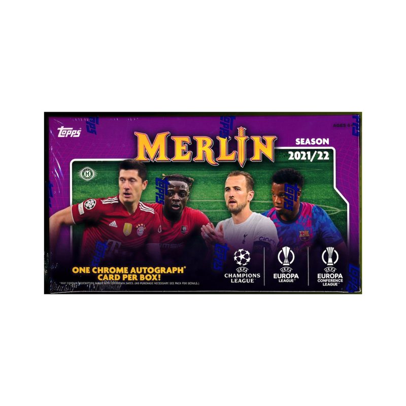 2021-22 Topps UEFA Champions League Merlin Chrome Soccer Hobby 12 Box Case