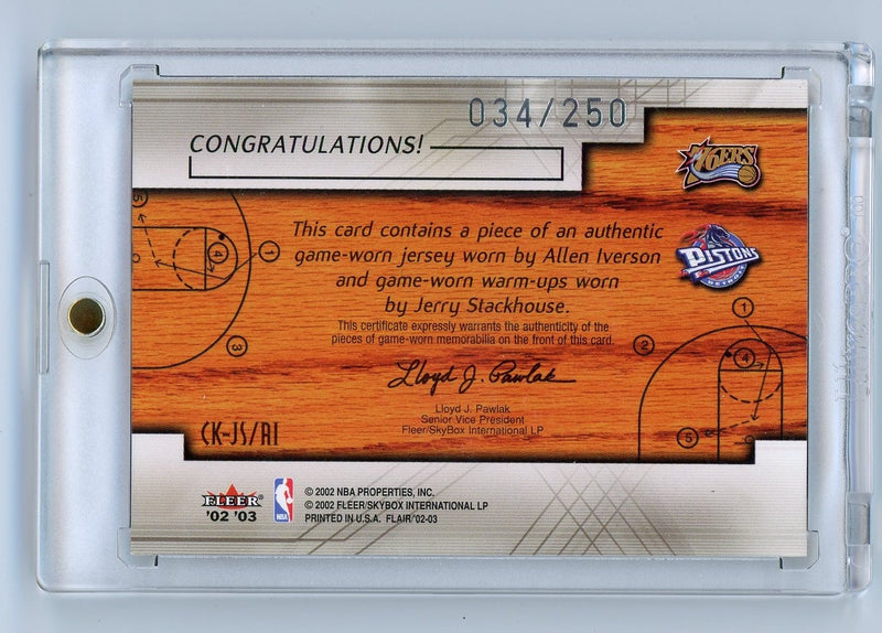 Allen Iverson / Jerry Stackhouse Flair Court Kings Dual Jersey 34/250