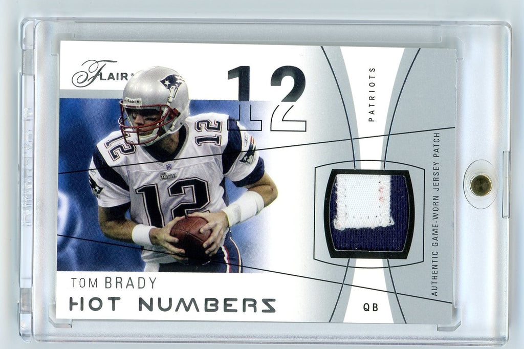 : Tom Brady 2004 Flair Hot Numbers Game Used Worn Jersey Patch  144/150 Bgs 8.5 - Football Cards : Collectibles & Fine Art