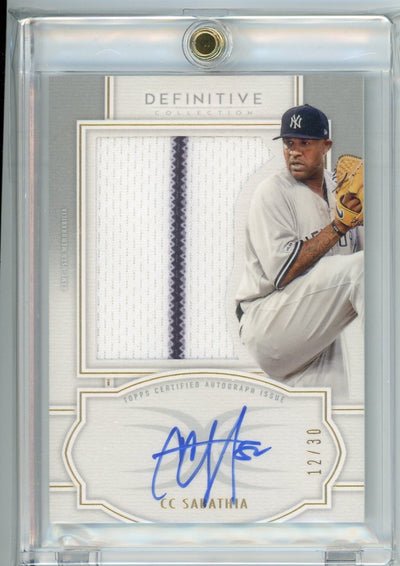 CC Sabathia 2020 Topps Definitive Collection Autograph Relic Collection #'d 12/30