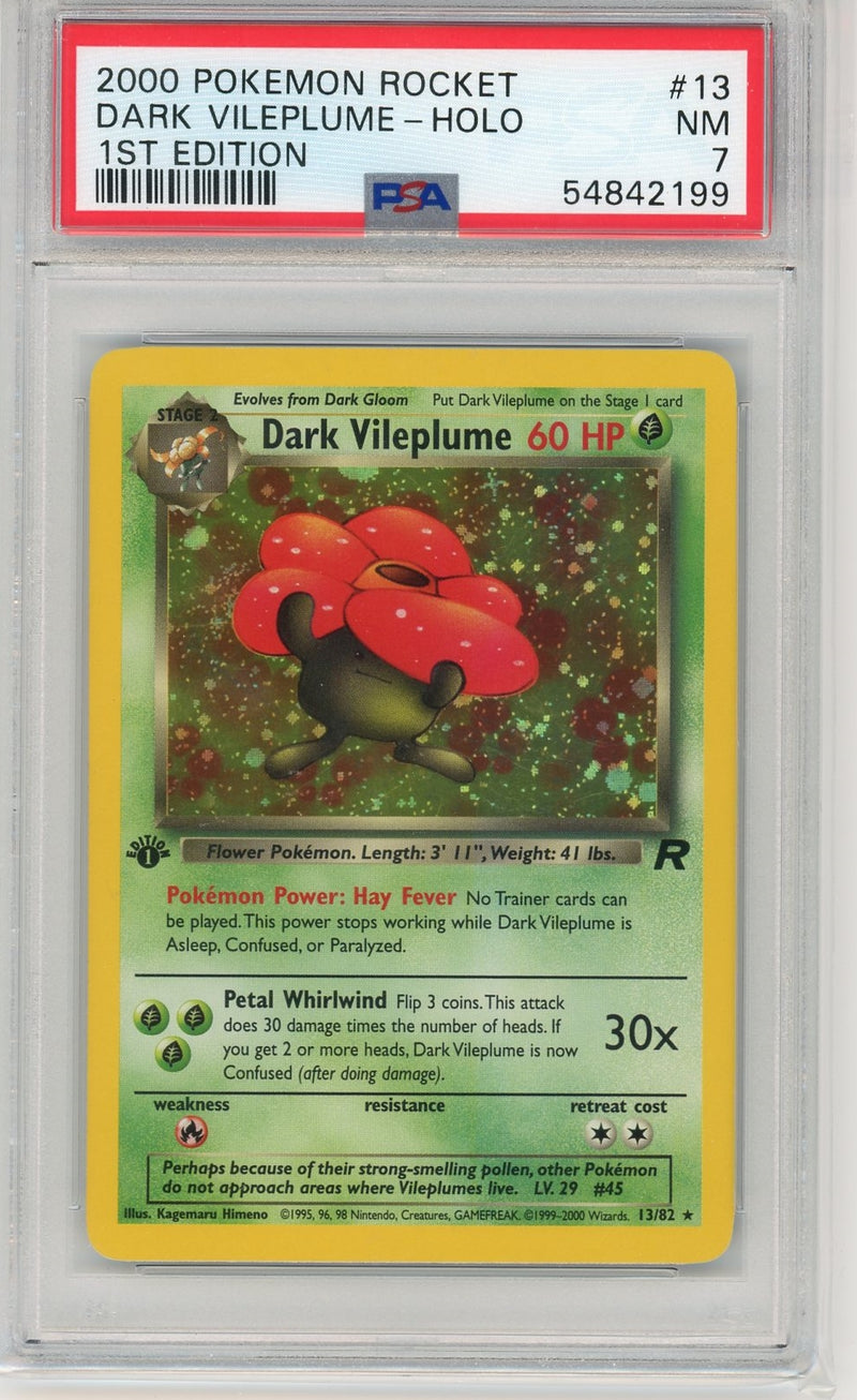 Dark Vileplume 2000 Pokémon Rocket 1st Edition HOLO PSA 7