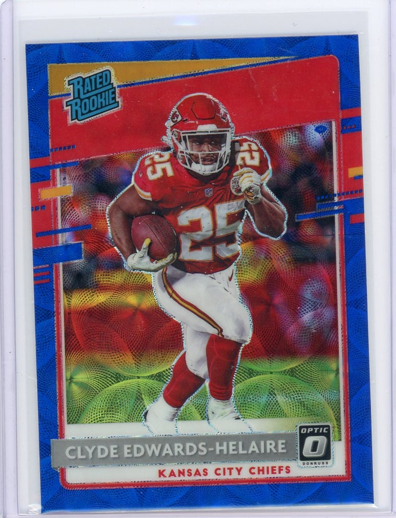 Clyde Edwards-Helaire 2020 Panini Donruss Optic blue scope Prizm rookie card