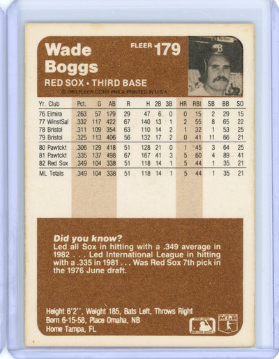 Wade Boggs 1983 Fleer Rookie