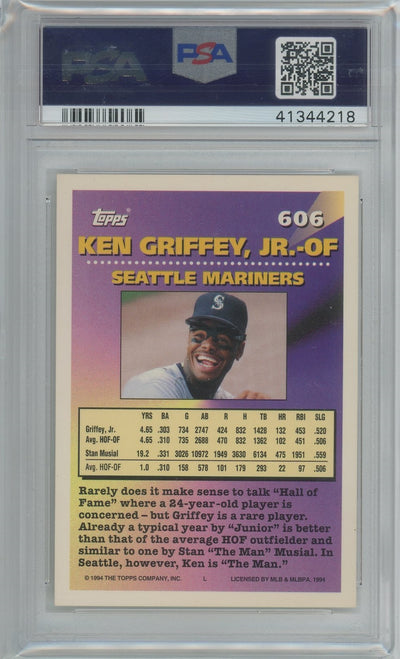 Ken Griffey Jr. 1994 Topps Gold Measures of Greatness #606 PSA 8