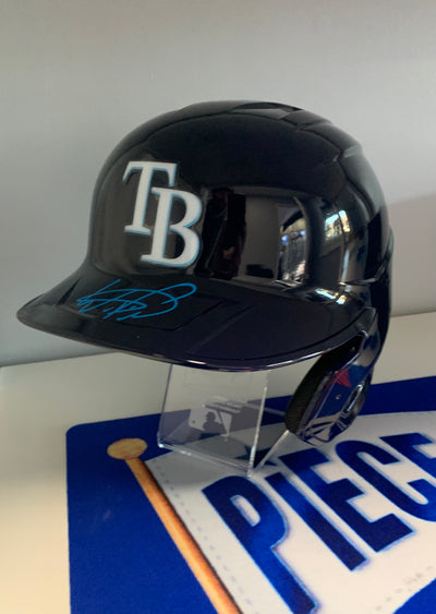 Wander Franco Singed Tampa Bay Rays MLB Batting Helmet in Blue Ink