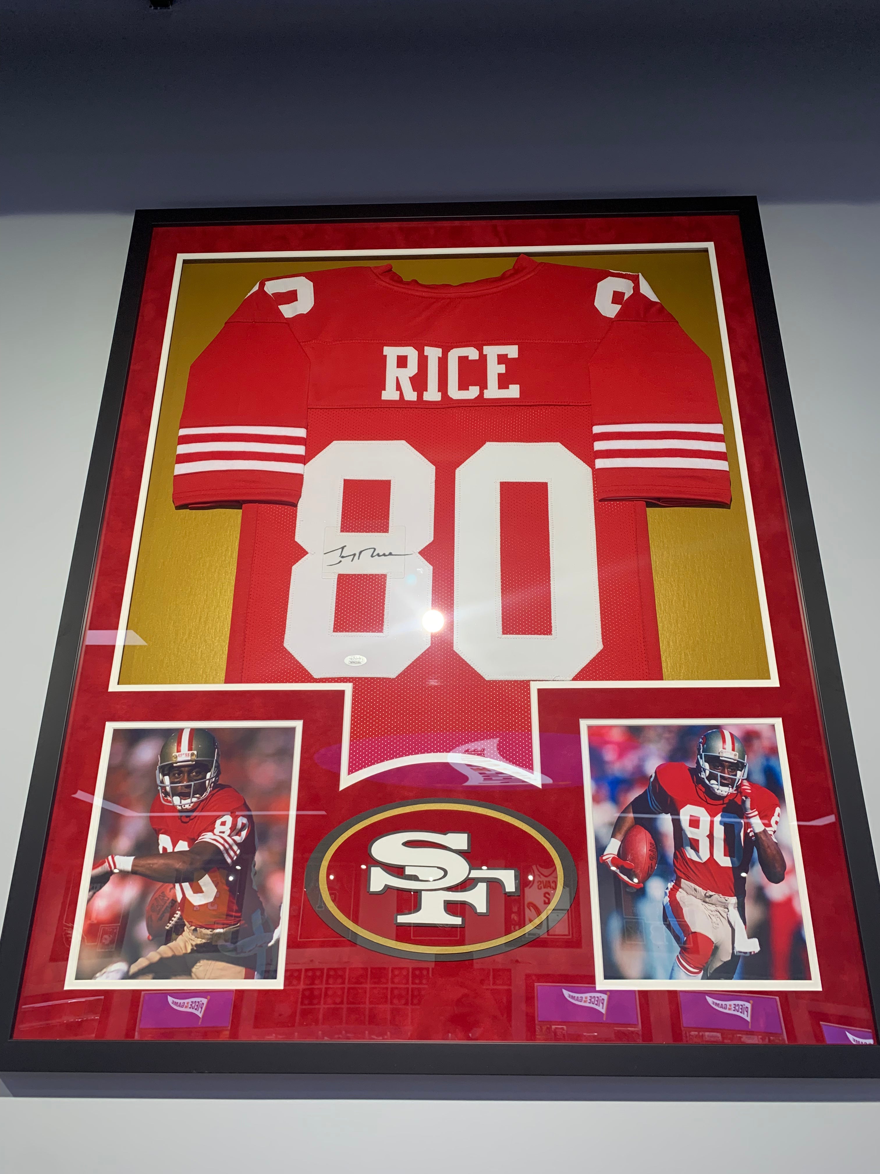 Jerry Rice Framed Autographed Jersey