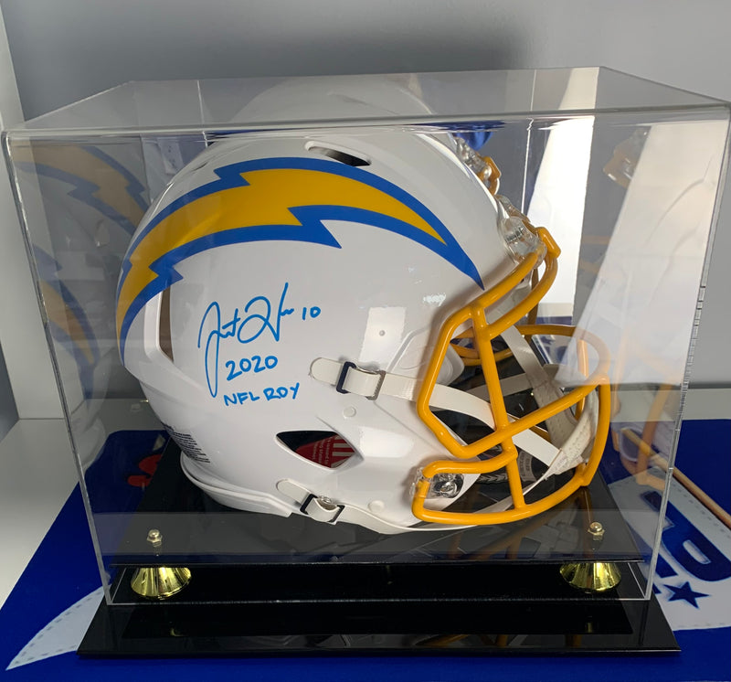 Justin Herbert signed Chargers helmet 2020 NFL ROY inscription