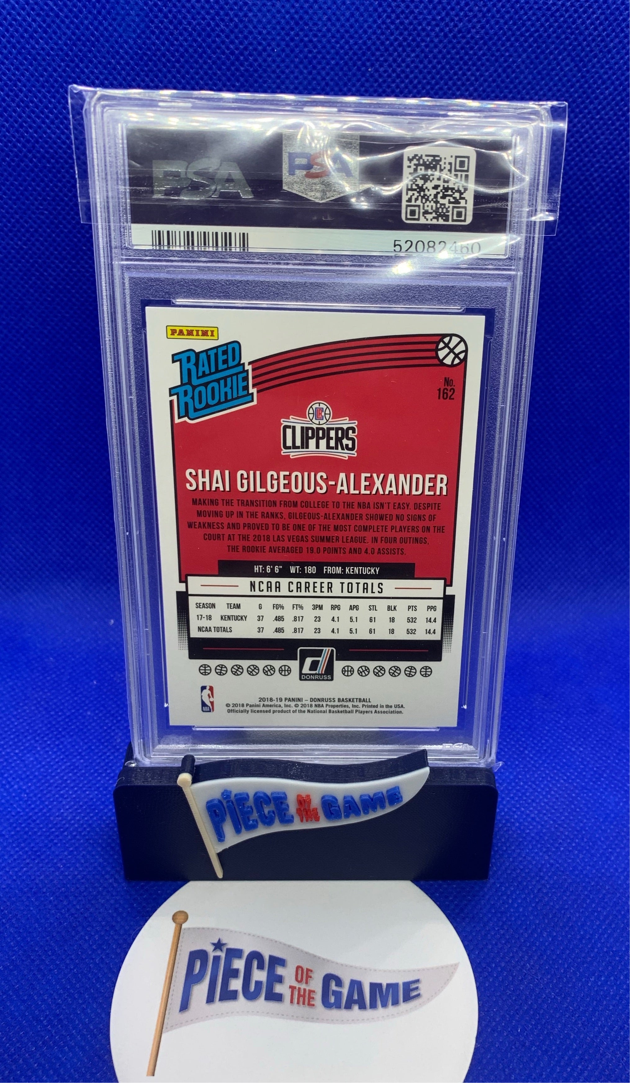 Shai Gilgeous-Alexander 2018 Panini Donruss PSA 9 Rated Rookie