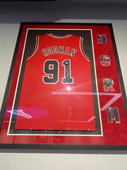 Dennis Rodman Framed Autographed Jersey