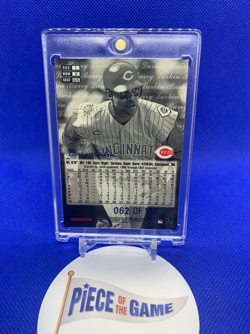 Barry Larkin 1998 Flair Showcase Legacy Collection Sec 1 Row 3 Seat 65 062/100