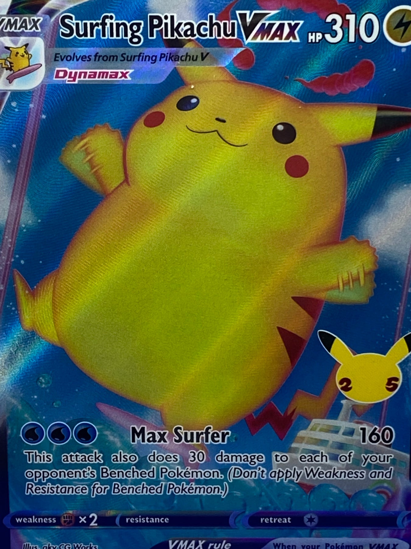 Carte Pokémon – pikachu surfeur Vmax 009/025 – full art