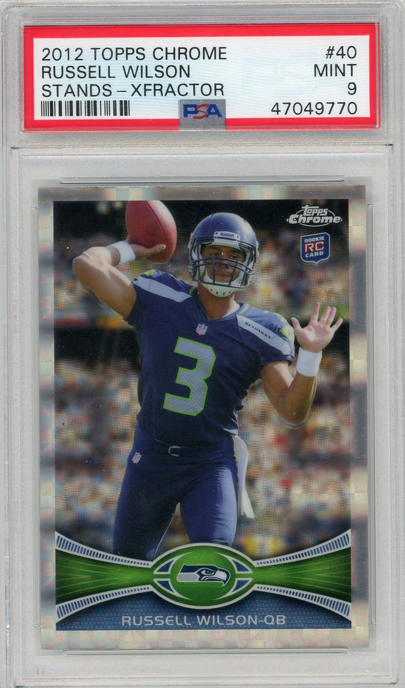 2012 Topps Chrome Russell Wilson Rookie Stands-Xfractor PSA 9