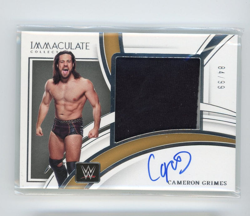 Cameron Grimes 2022 Panini Immaculate WWE Superstar-worn patch autograph 