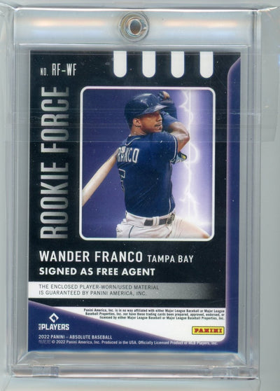 Wander Franco 2022 Panini Absolute Rookie Force jersey relic foil #'d /99 rookie card