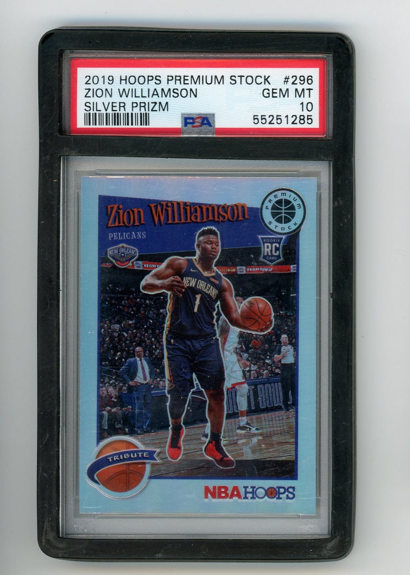 Zion Williamson 2019 Hoops Premium Stock Silver Prizm PSA 10