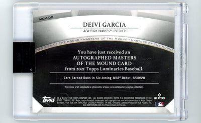 Deivi Garcia 2021 Topps Luminaries Masters of the Mound autograph rookie card #'d 08/15