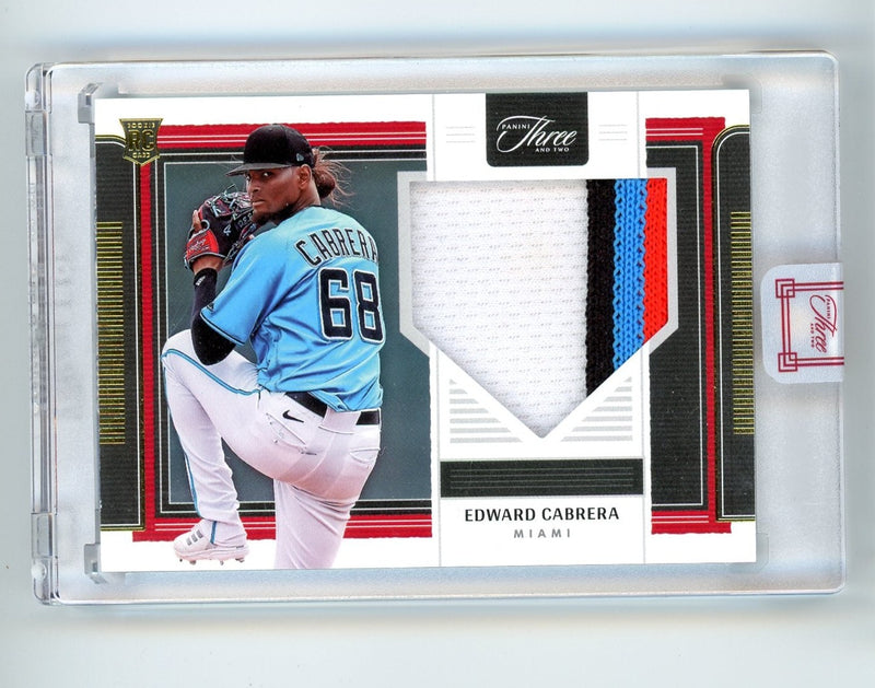 Edward Cabrera 2022 Panini Three & Two 4-color patch rookie card 