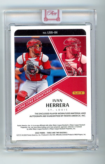 Ivan Herrera 2022 Panini Three & Two Lone Star Signatures 3-color relic #'d 11/49