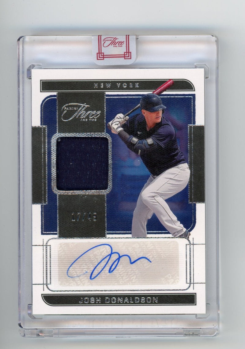 Josh Donaldson 2022 Panini Three & Two autograph relic 