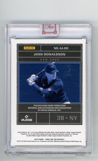 Josh Donaldson 2022 Panini Three & Two autograph relic #'d 17/49