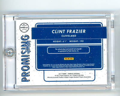 Clint Frazier 2017 Panini Donruss Promising Pros relic autograph #'d 02/10