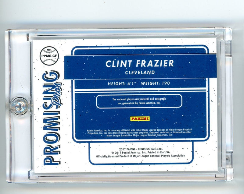 Clint Frazier 2017 Panini Donruss Promising Pros relic autograph 