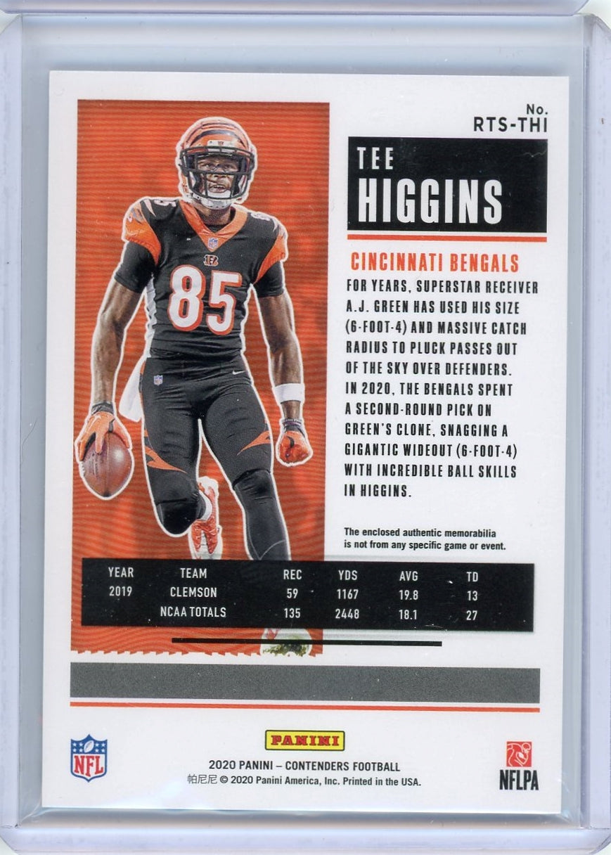 2022 Panini Contenders Football Base Season Ticket Tee Higgins #19