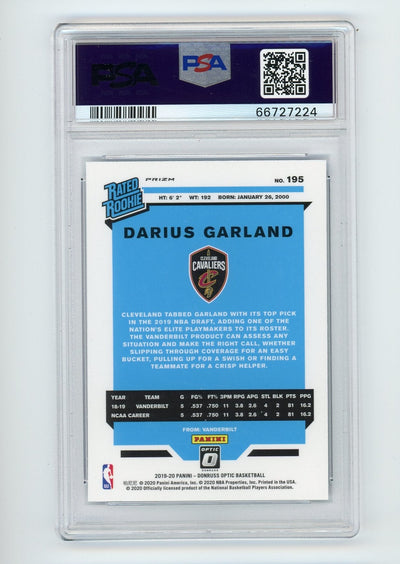 Darius Garland 2019 Panini Donruss Optic Blue Velocity prizm rookie card PSA 9