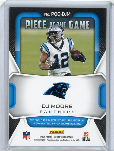 DJ Moore 2021 Panini Certified Piece of the Game #'d 33/50