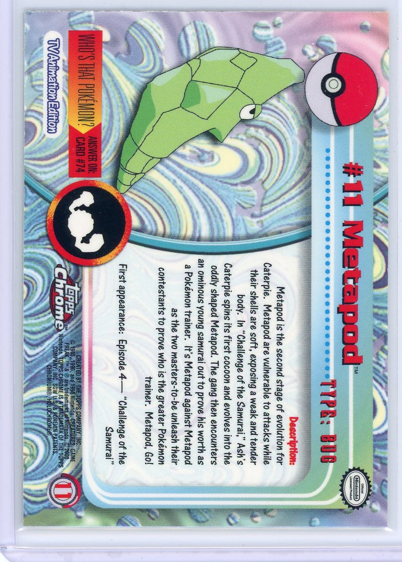 Metapod 2000 Topps Chrome Foil Pokémon 