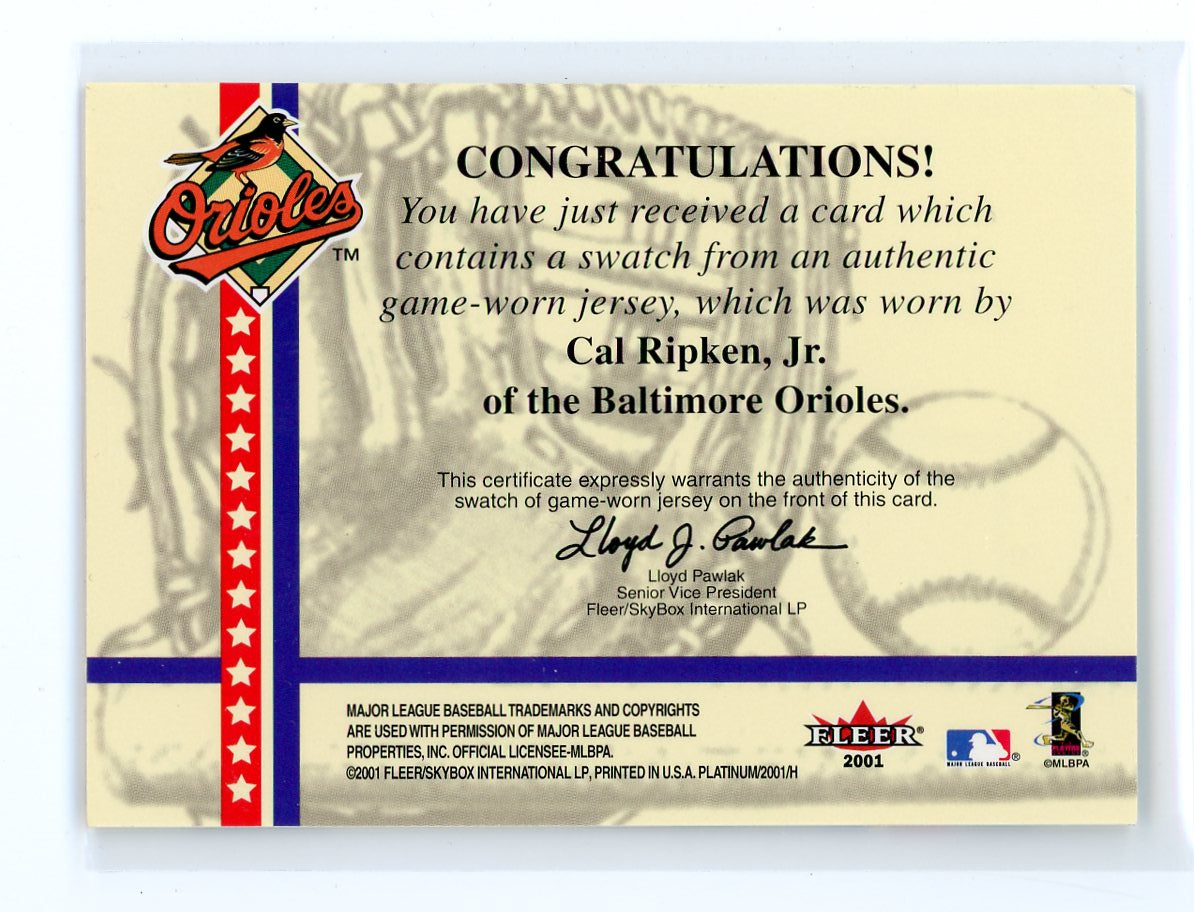 Authentic Jersey Baltimore Orioles 2001 Cal Ripken Jr.