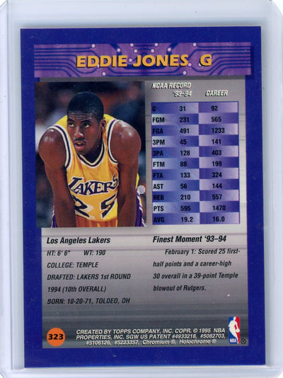 Eddie Jones 94-95 Topps Finest #323 Refractor w/ peel