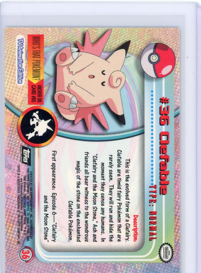 Clefable 2000 Topps Pokémon holo #36