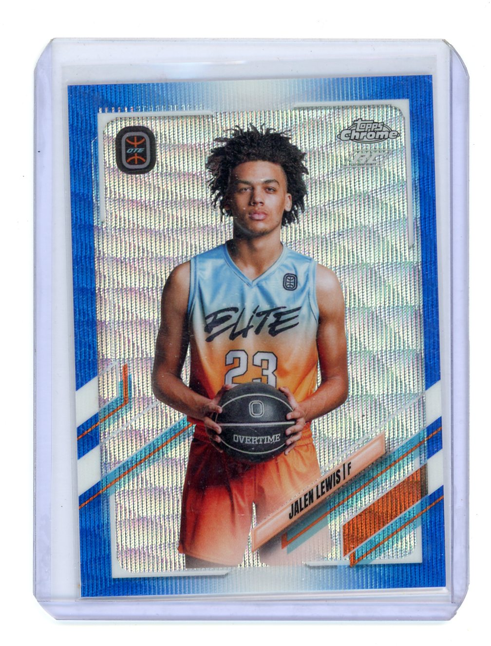Jalen Lewis 2021 Topps Chrome Overtime Elite Blue Wave Refractor #'d 64/99