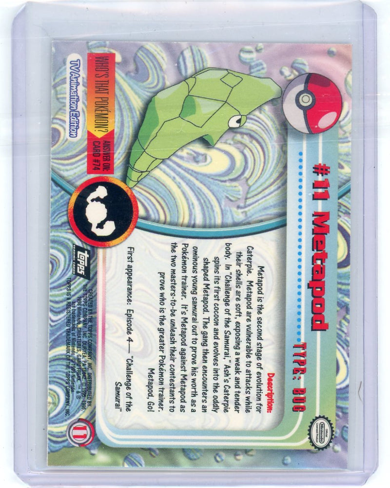 Metapod 1999 Topps Pokémon etched foil 