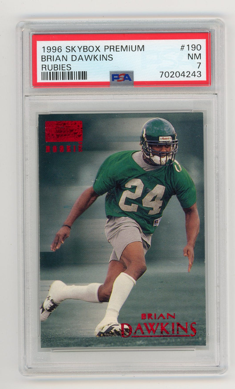 Brian Dawkings 1996 SkyBx Premium Rubies rookie PSA 7