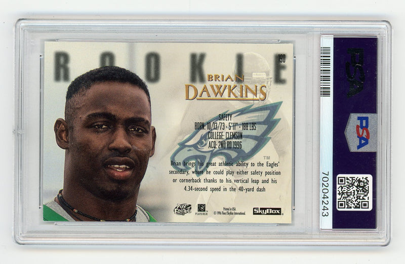 Brian Dawkings 1996 SkyBx Premium Rubies rookie PSA 7