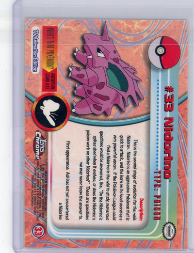 Nidorino 2000 Topps Chrome Pokémon #33