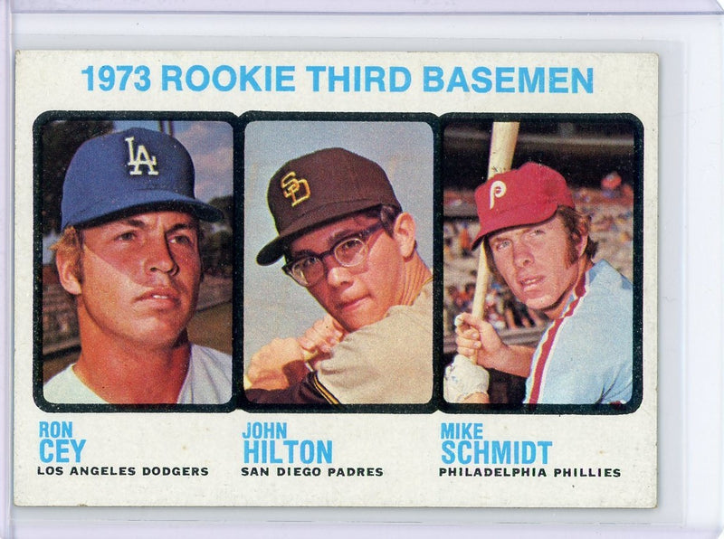 Mike Schmidt, Ron Cey, John Hilton 1973 Topps &